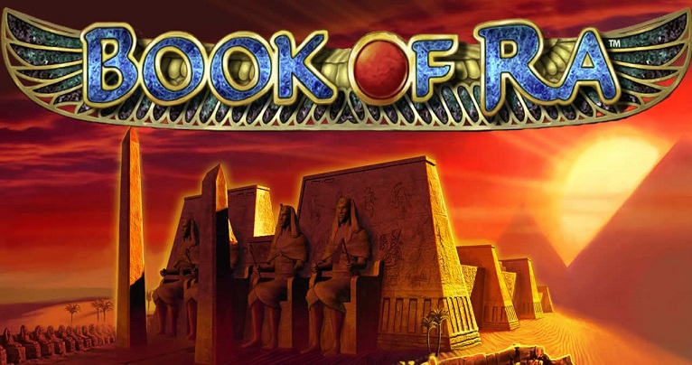 Book of Ra mit Tempel im Hintergrund